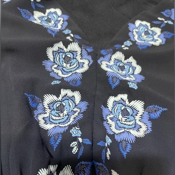 Sequin Hearts Blue Floral Boho Dress with Tassels in Women’s Size Extra Small - Picture 9 of 15